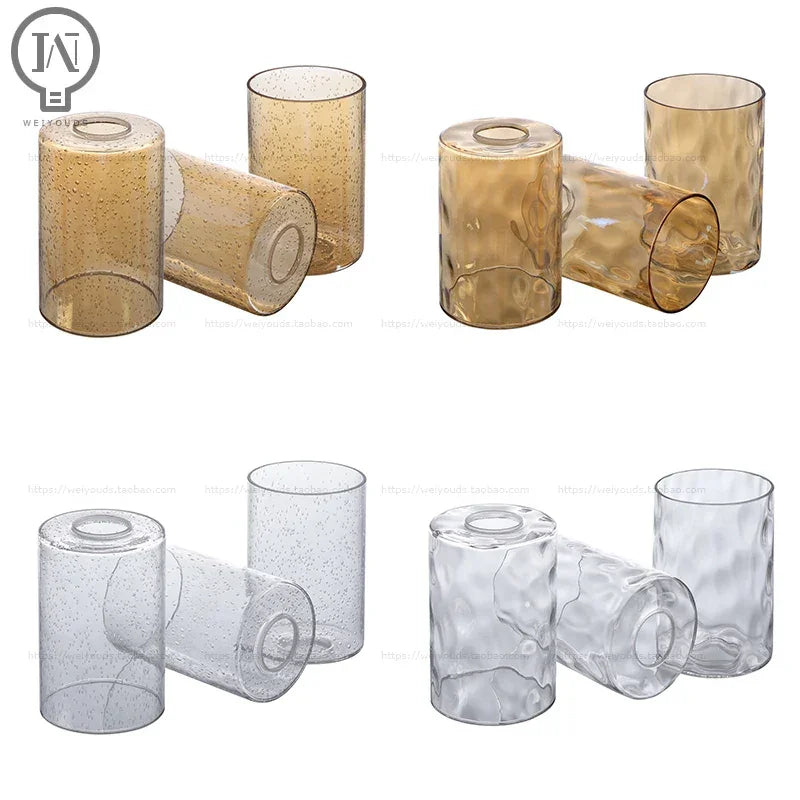 Cylindrical glass lampshade