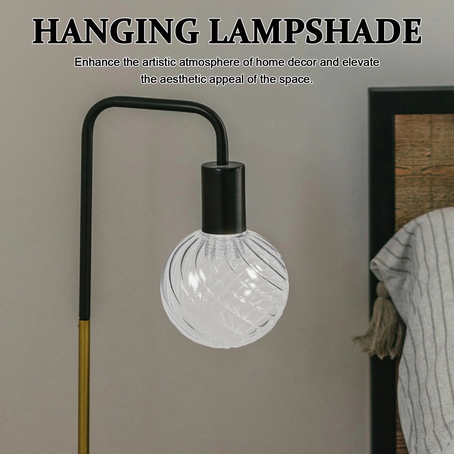 2Pcs Spherical Glass Lamp Shade Replacement Bubble Design Hanging Light Cover for Bedroom Dining Room Contemporary - Adrianas Specialty Lamp Shades