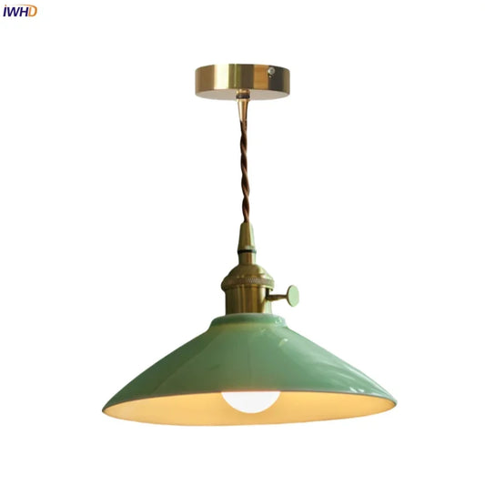 IWHD Green Ceramic Vintage LED Pendant