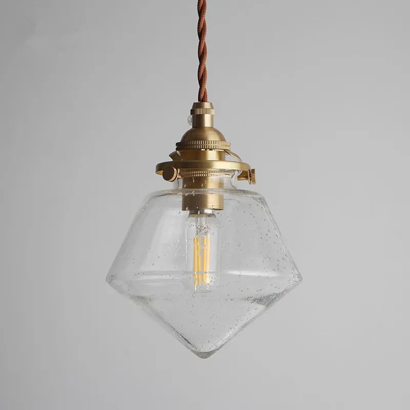 Glass Pendant Light Nordic Dining Room Retro Chandeliers Creative Minimal E27  Transparent Lampshade For Restaurant Lamp Lustre - Adrianas Specialty Lamp Shades