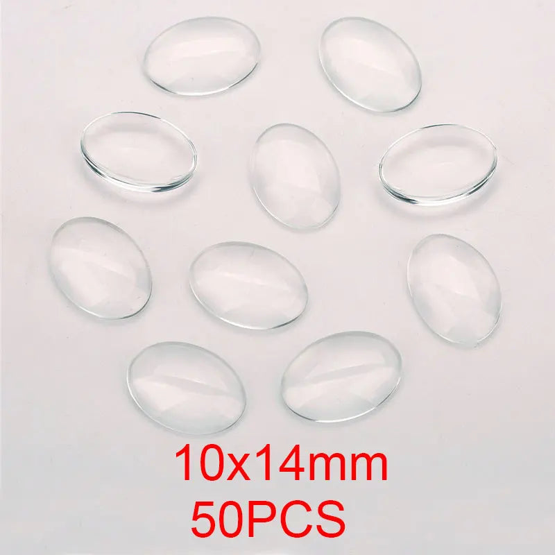 1pack Oval Round Glass Cabochon 30x40mm 6mm 8mm 10mm 12mm 18mm 20mm 25mm 30mm Transparent Clear Flatback Cameo Jewelry Making - Adrianas Specialty Lamp Shades