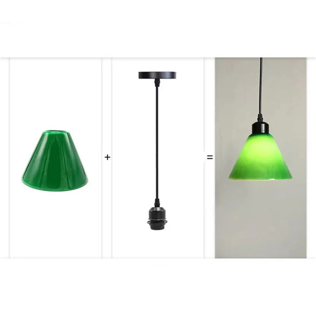 Green 16 inch Opening Bell Shape Glass Shade Replacement for E26 E27 - Adrianas Specialty Lamp Shades