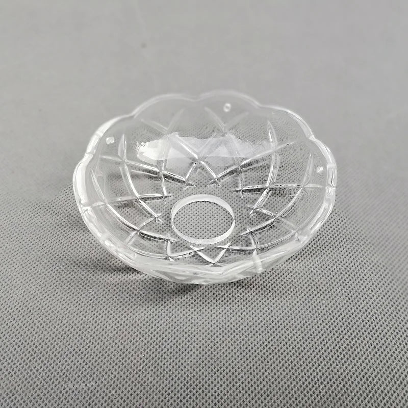 2pcs/lot D100XH30mm European Crystal lampshade floral Glass Bowl Chandelier Decorative plate. E14 tray lighting fittings - Adrianas Specialty Lamp Shades