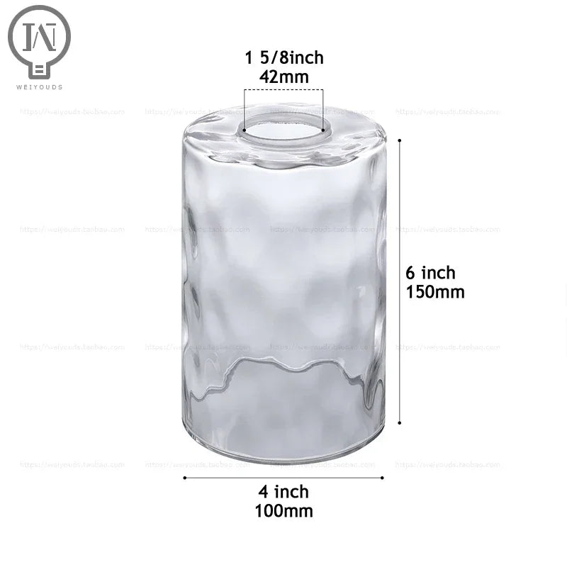 Cylindrical glass lampshade