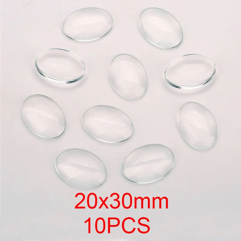 1pack Oval Round Glass Cabochon 30x40mm 6mm 8mm 10mm 12mm 18mm 20mm 25mm 30mm Transparent Clear Flatback Cameo Jewelry Making - Adrianas Specialty Lamp Shades