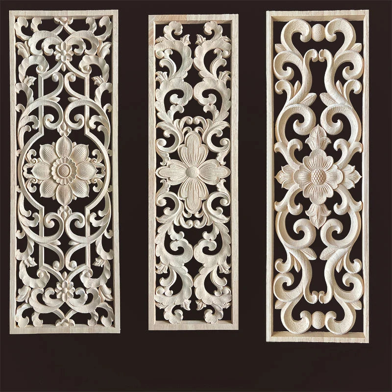 Wooden Appliques for Furniture Home Decoration Accessories Antique Onlays Moulding Wood Decals for Wall Wood Figurines for Decor - Adrianas Specialty Lamp Shades