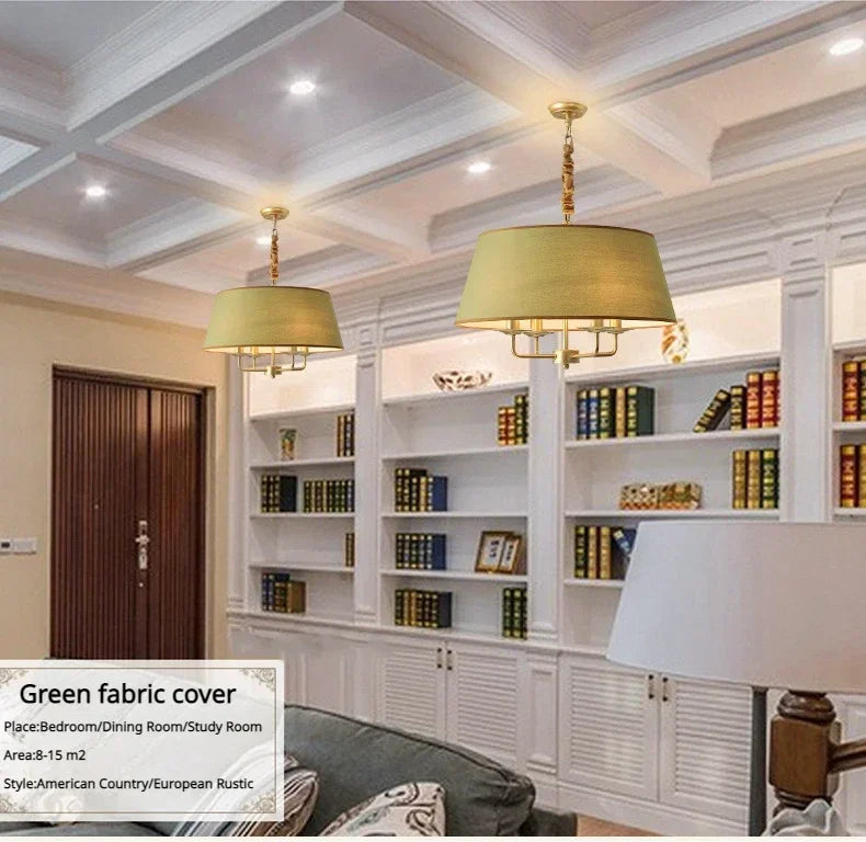 Modern Ceiling Chandeliers Stylish Simplicity Fabric Lampshade
