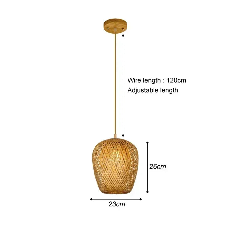 Classic Bamboo Lustre Chandelier Hanging Lamp Ceiling Handmade Rattan Pendant Light Fixture Weaving HomeLiving люстра потолочная