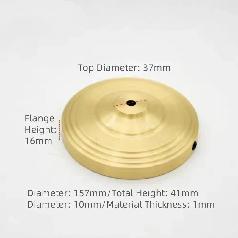 Vintage Copper Lamp Base for Ceramic Glass Crystal - Round Candle Holder Stand Craft Lighting Part