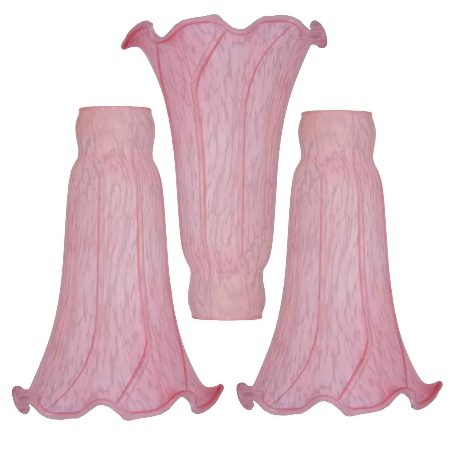 3 Pack Tulip Glass Lamp Shades Lily Lamp Replacement Shades Tiffany Style Flower for Table Pendant Wall Floor Lamp