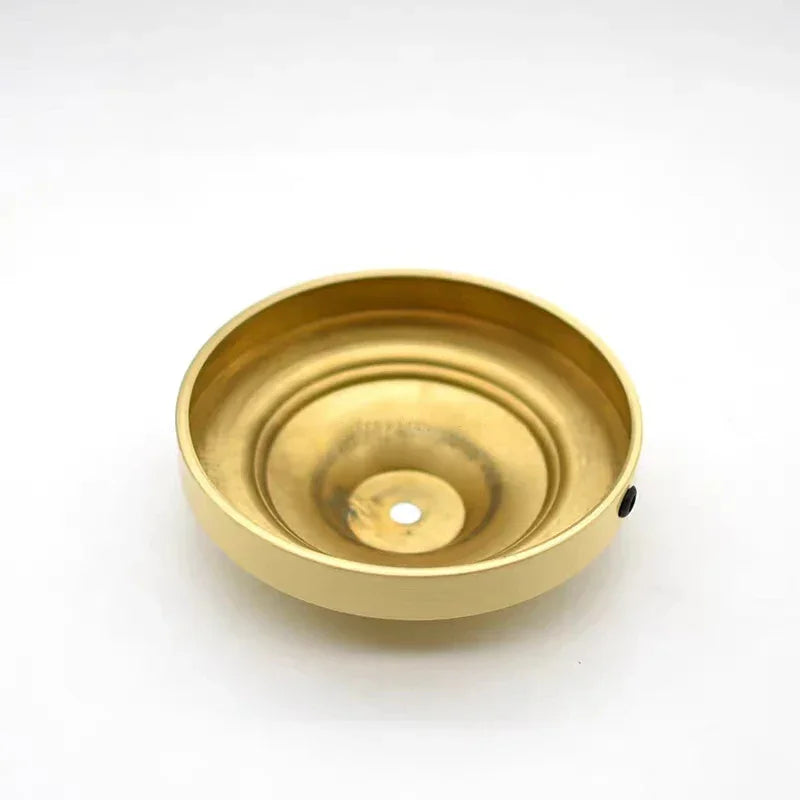 Vintage Copper Lamp Base for Ceramic Glass Crystal - Round Candle Holder Stand Craft Lighting Part