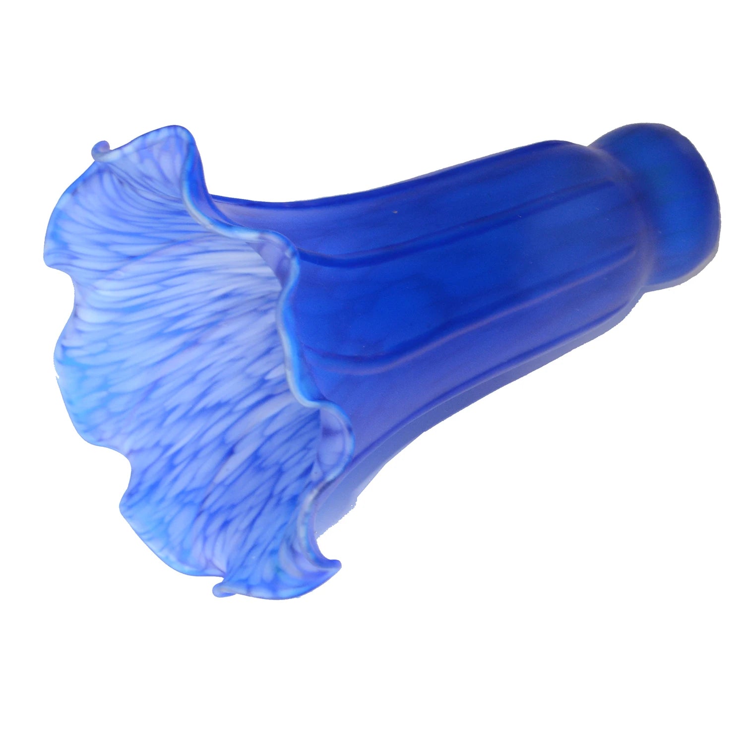 Pond Lily Lamp Shade Blue Glass Lampshade  4" Wide X 6" Tall X 1.5" Fitter Lighting Accessories - Adrianas Specialty Lamp Shades