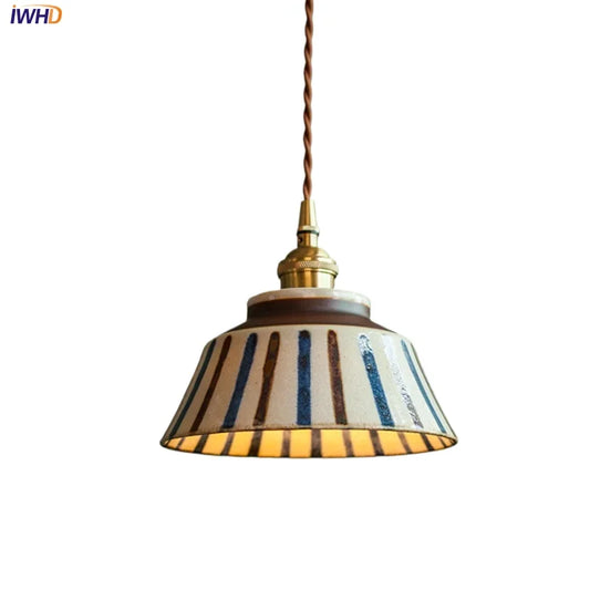 IWHD Creative Coloured Glaze Pendant Light LED Hanging Lamp For Home Decoration Dining Living Room E27 Bulb Included 90V-260V
