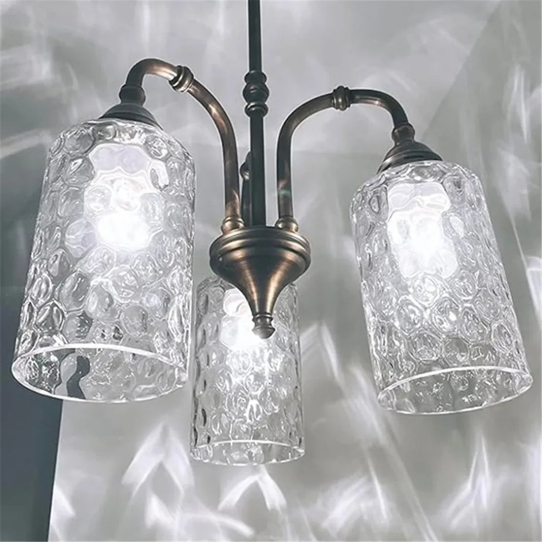 2pcs Pack Clear Hammered Glass Lamp Shade Replacement Water Ripple Cylinder Glass Lampshade for E26 E27 Lighting Fixture