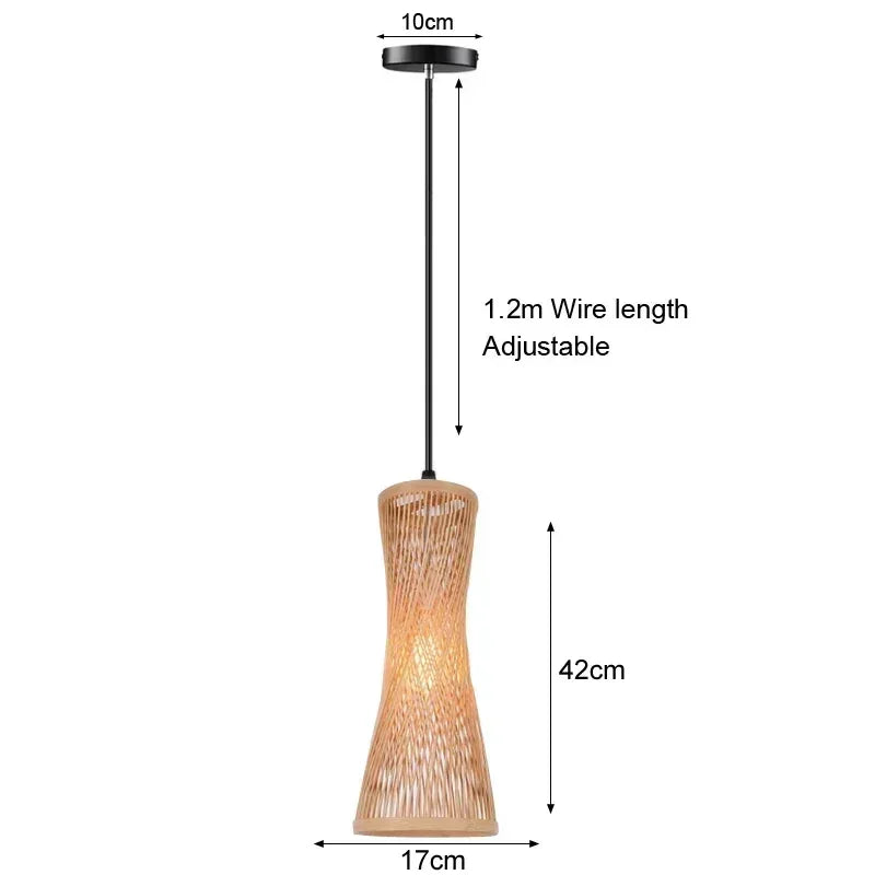 Classic Bamboo Lustre Chandelier Hanging Lamp Ceiling Handmade Rattan Pendant Light Fixture Weaving HomeLiving люстра потолочная