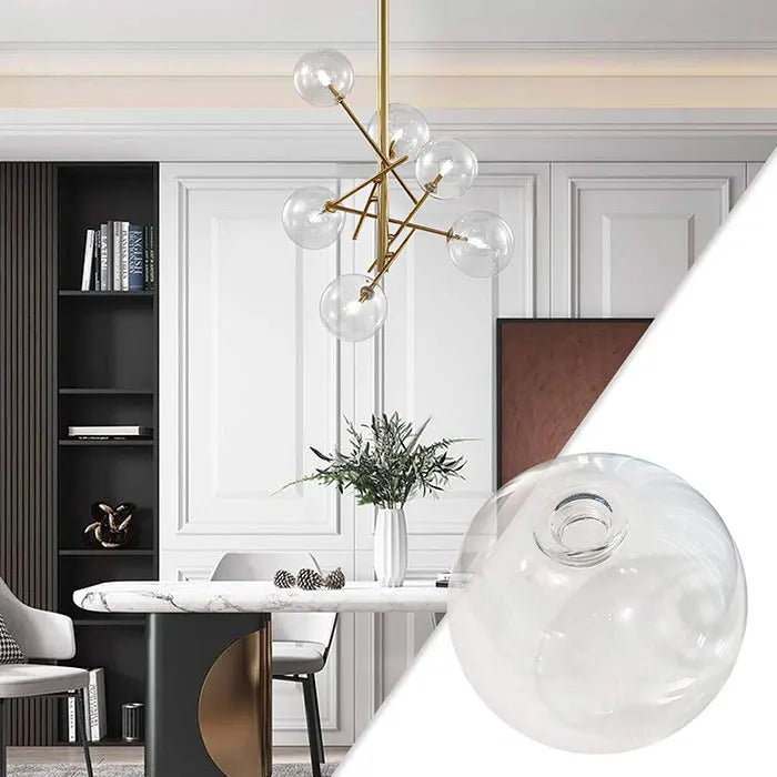 100mm 150mm Sphere G9 Round Ball Lamp Cover Clear Glass Globe Lampshade Replacement for Lighting Fixture Wall Sconces Chandelier - Adrianas Specialty Lamp Shades