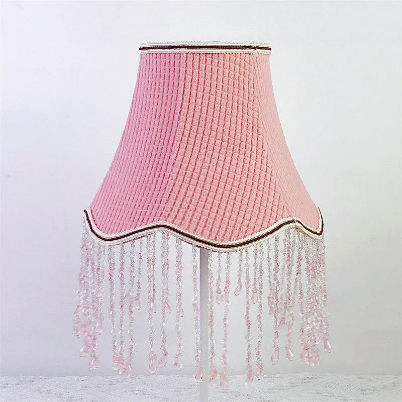 Flower Tassel Lampshade Creative Bedside Woven Lampcovers for Table Lamp European Style Handmade Lighting Accessories - Adrianas Specialty Lamp Shades