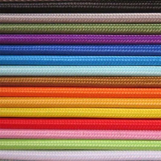 2m 3m 5m 10m 250V 2 Core 0.75mm2 Textile Electric Wire Fabric Cloth Braided Flex Cable Vintage Lamp  Cord - Adrianas Specialty Lamp Shades