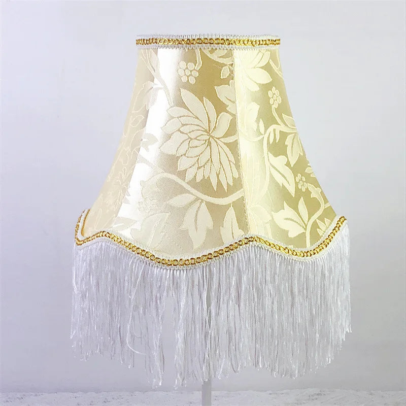 Flower Tassel Lampshade Creative Bedside Woven Lampcovers for Table Lamp European Style Handmade Lighting Accessories - Adrianas Specialty Lamp Shades