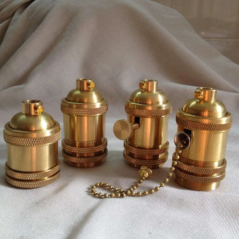 Brass 100% copper Lamp Holder Electric Light Socket Knob or Chain Switch