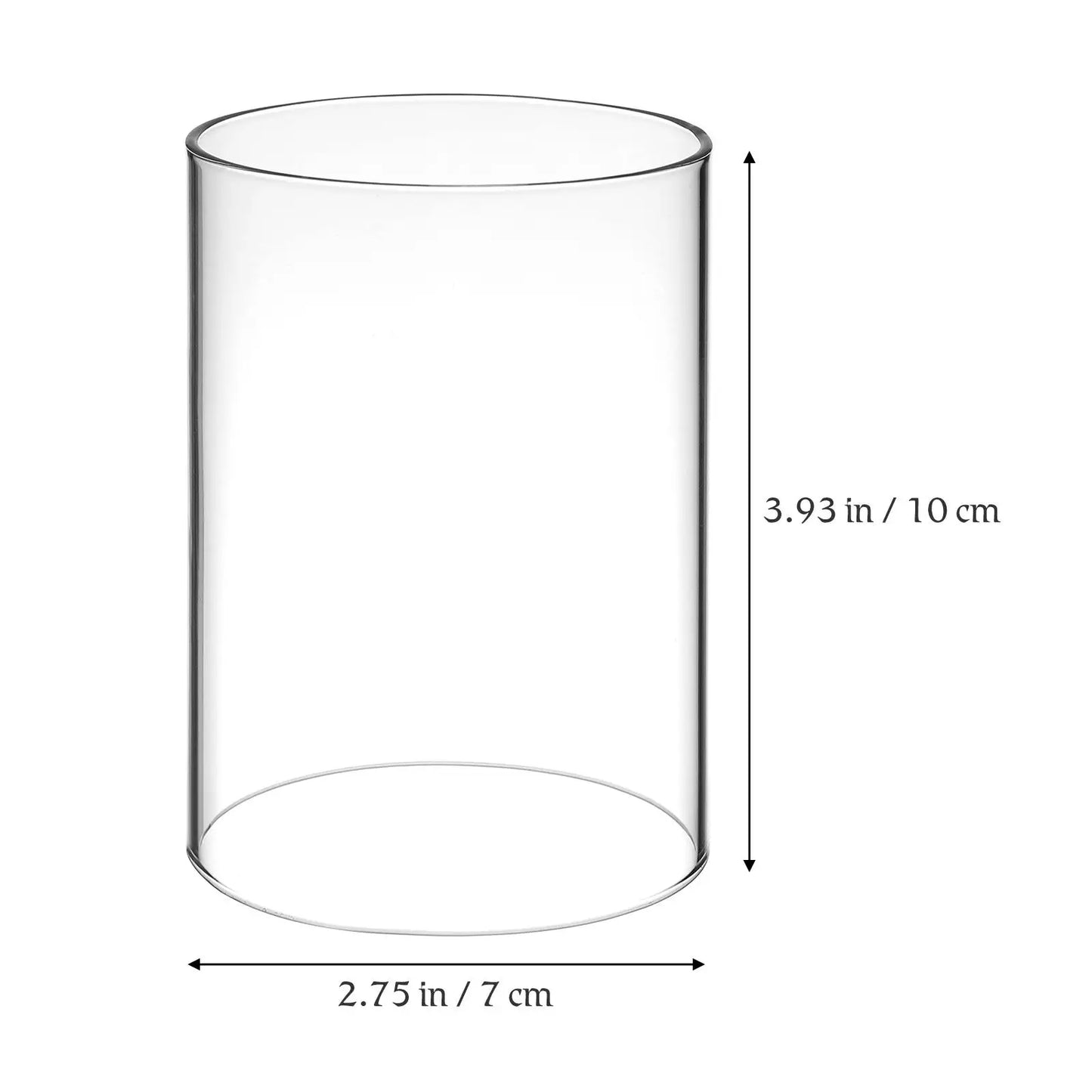 2 Pcs Glass Lampshade Wind Protector Open Cover Tube Covers Shades for Candles Light - Adrianas Specialty Lamp Shades