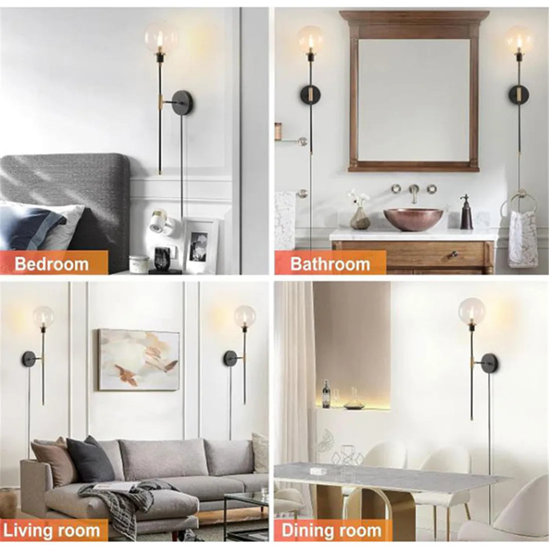 100mm 150mm Sphere G9 Round Ball Lamp Cover Clear Glass Globe Lampshade Replacement for Lighting Fixture Wall Sconces Chandelier - Adrianas Specialty Lamp Shades