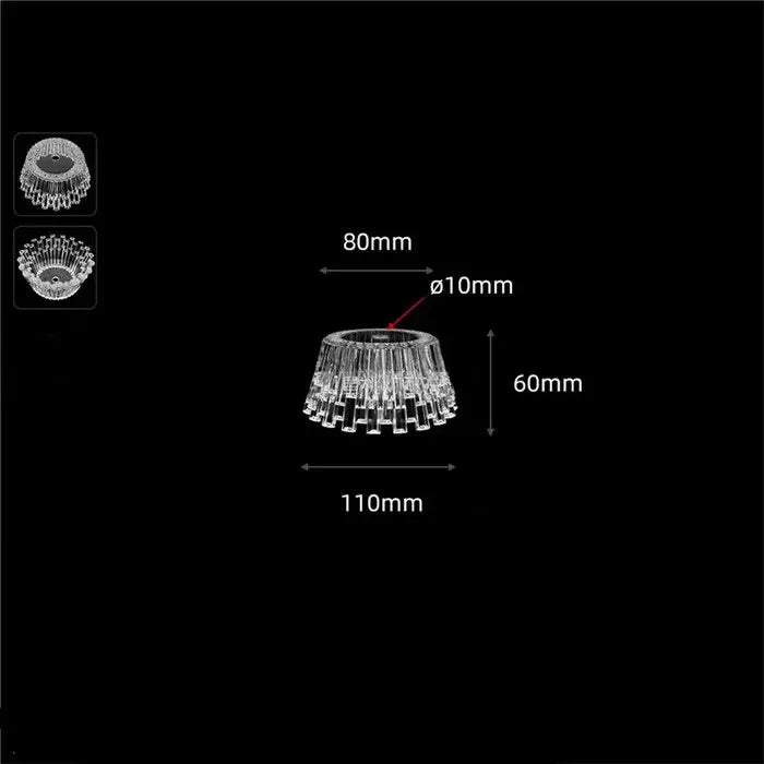 Clear .39 inches small opening Acrylic Lamp Shade Replacement