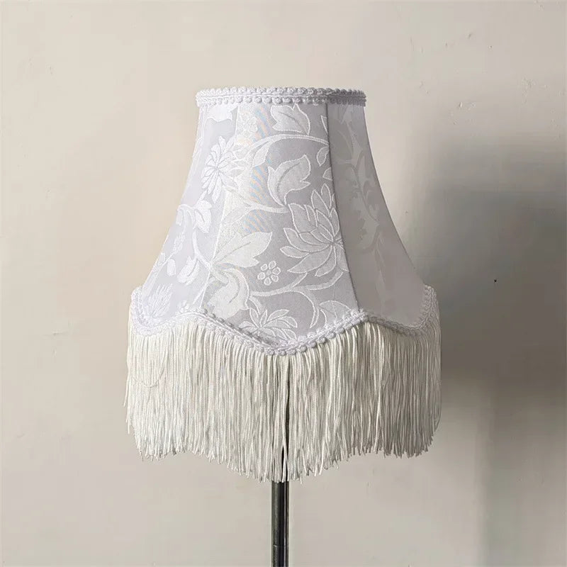 Flower Tassel Lampshade Creative Bedside Woven Lampcovers for Table Lamp European Style Handmade Lighting Accessories - Adrianas Specialty Lamp Shades