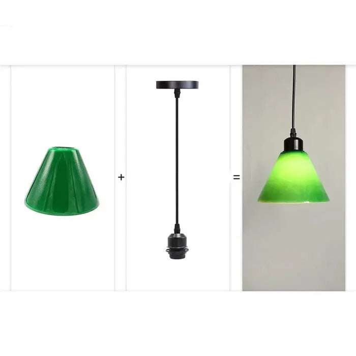 Green 16 inch Opening Bell Shape Glass Shade Replacement for E26 E27 - Adrianas Specialty Lamp Shades