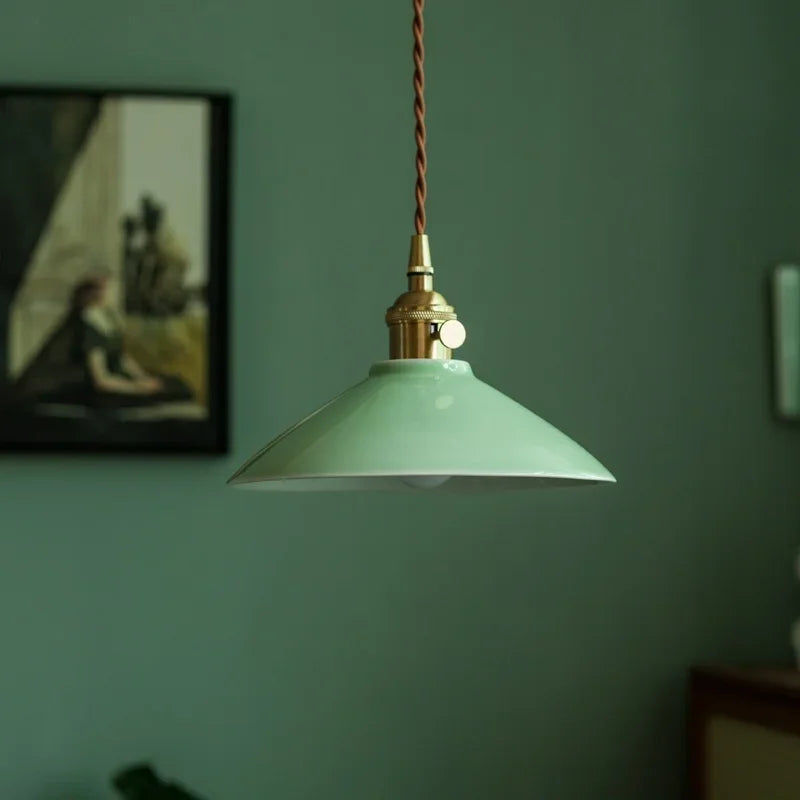 IWHD Green Ceramic Vintage LED Pendant