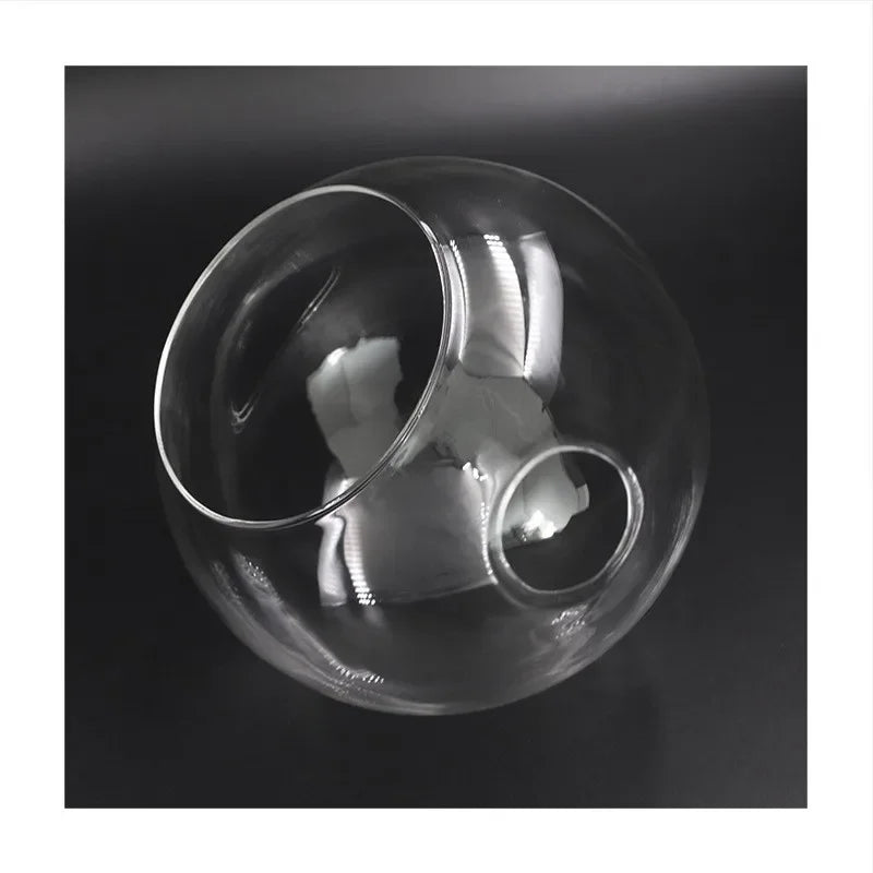 Hand Blown Clear Glass Globe Lamp Shade Replacement with 2 Ends Opening  Glass Cover Ball Lampshad