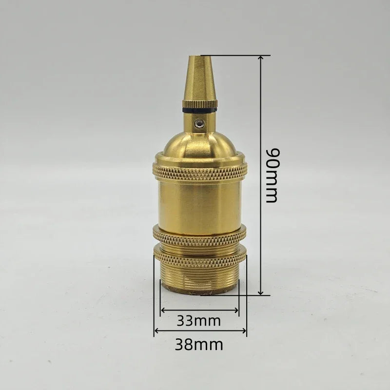 Solid Brass E26/E27 Lampholder with Cord Grip