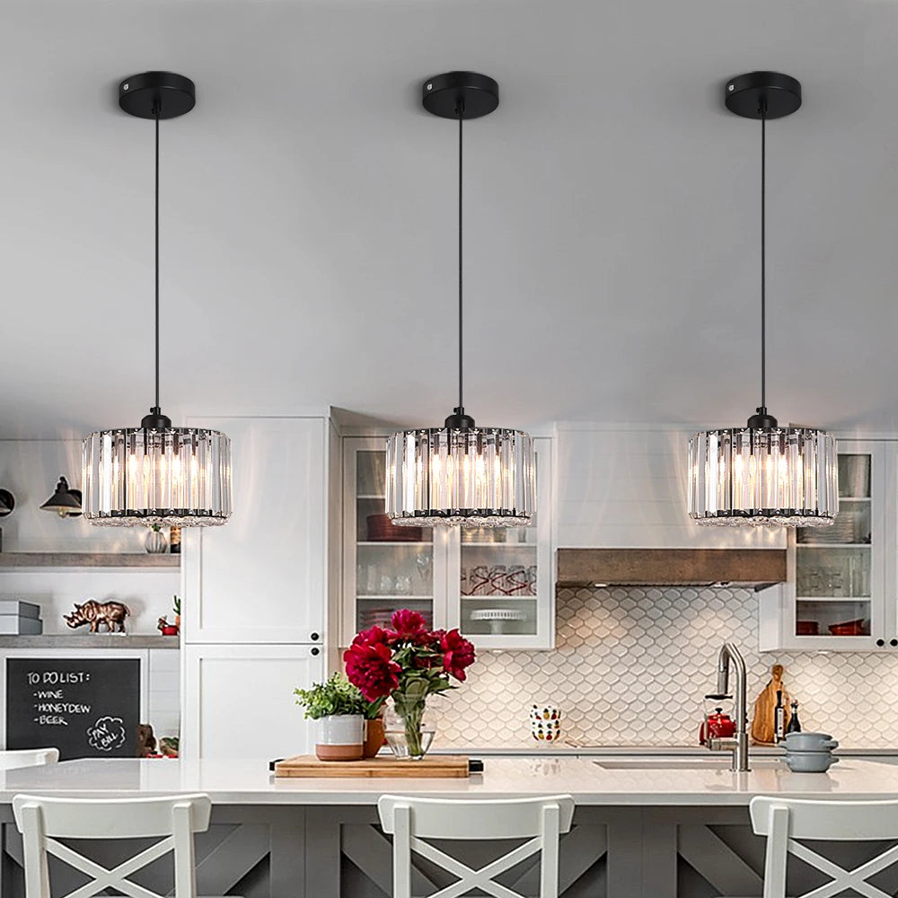 Glass Led Pendant Light Modern Ceiling Lamp Adjustable Living Dining Room Nordic Aisle Decor Balcony Corridor Hanging Fixture - Adrianas Specialty Lamp Shades