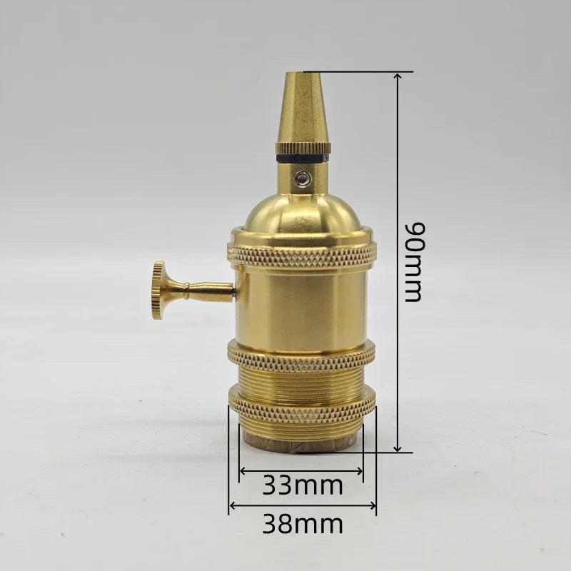 Solid Brass E26/E27 Lampholder with Cord Grip