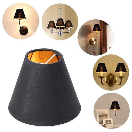Black Fabric with Gold Interior - Adrianas Specialty Lamp Shades