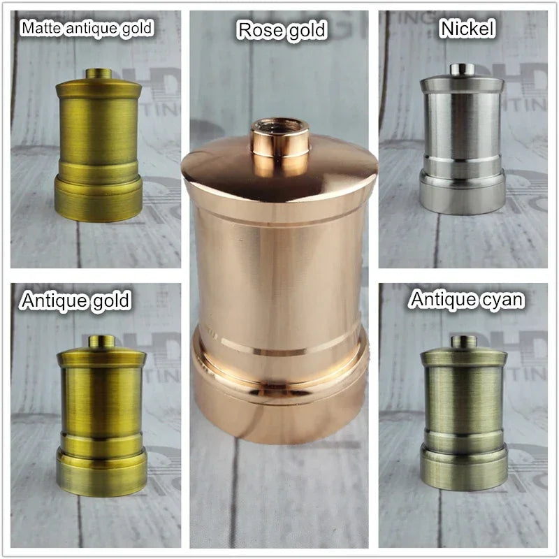 Vintage thread E27 ceramic plastic socket Edison Vintage lampshade bracket DIY lamp accessories aluminum lamp holder