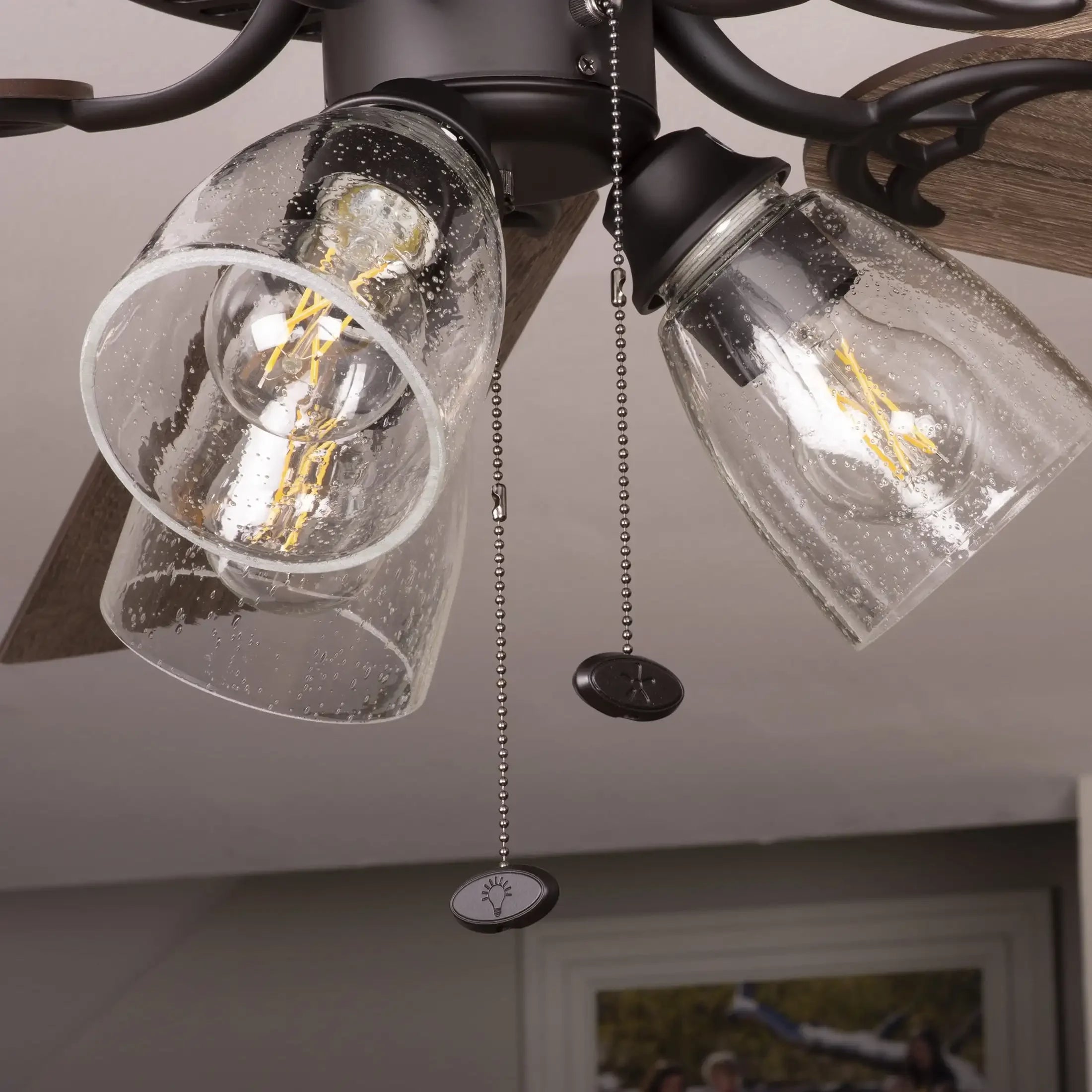 5" Clear Seeded Glass Ceiling Fan Replacement Shade