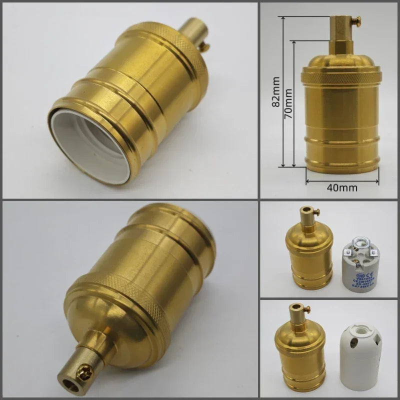 Edison lamp holder for shade Pure brass material quality vintage threaded Socket Bulb Fitting E27 UL/CE lighting copper base