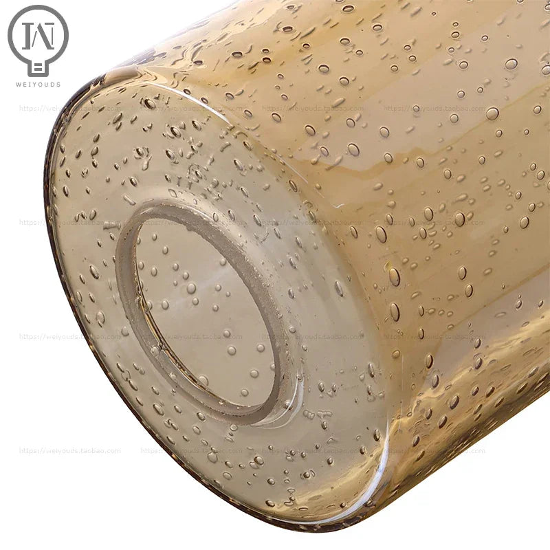 Cylindrical glass lampshade