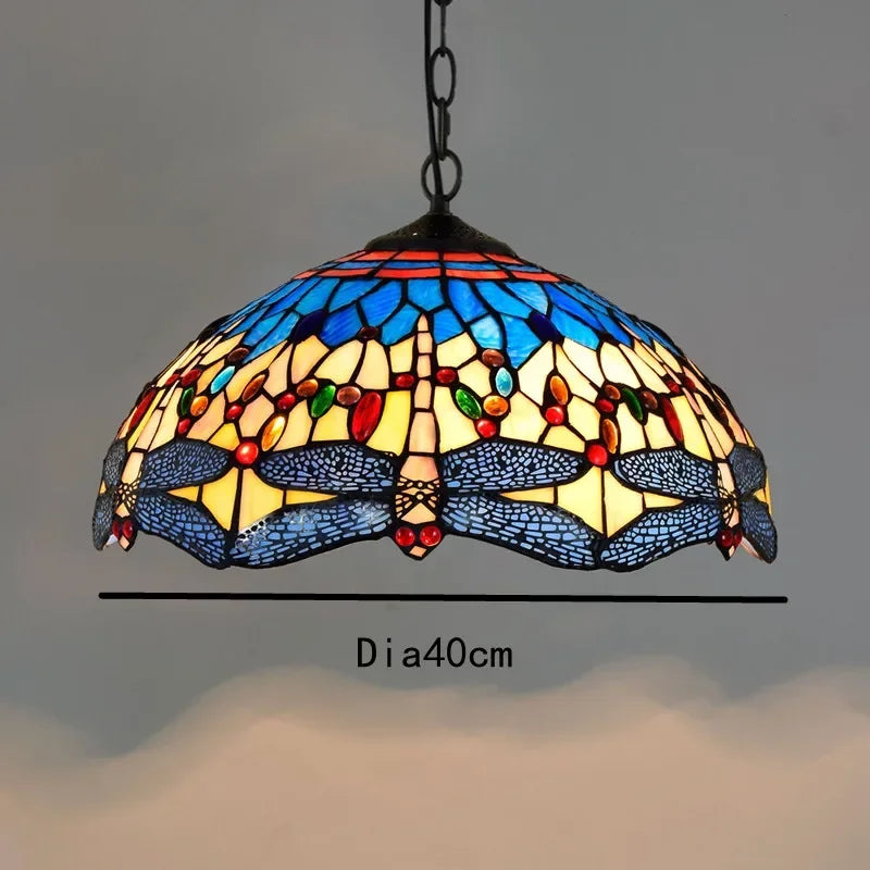 Colorful Glass Tiffany Glass Chandelier