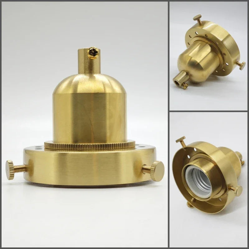 Edison lamp holder for shade Pure brass material quality vintage threaded Socket Bulb Fitting E27 UL/CE lighting copper base