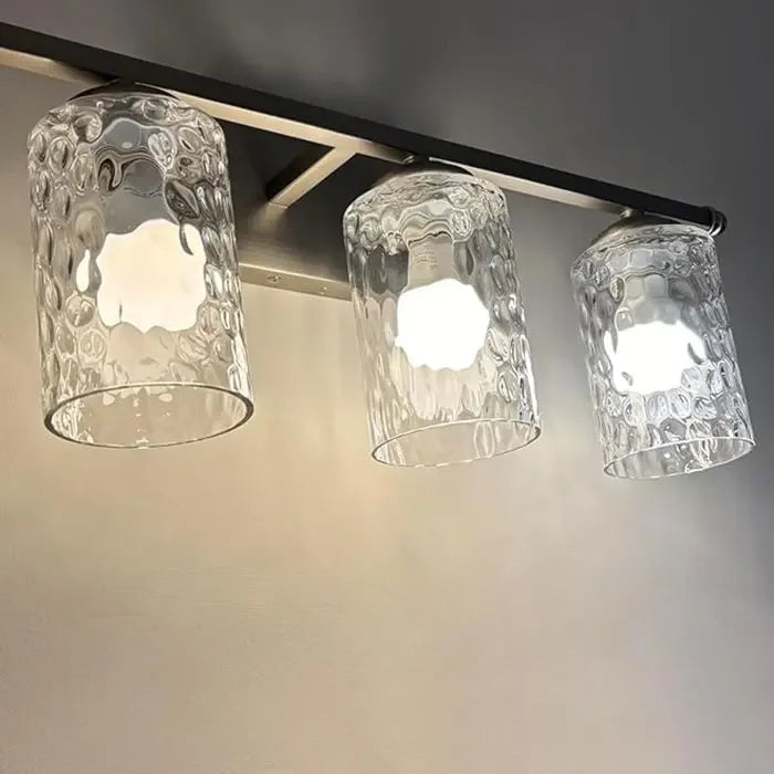 2pcs Pack Clear Hammered Glass Lamp Shade Replacement Water Ripple Cylinder Glass Lampshade for E26 E27 Lighting Fixture