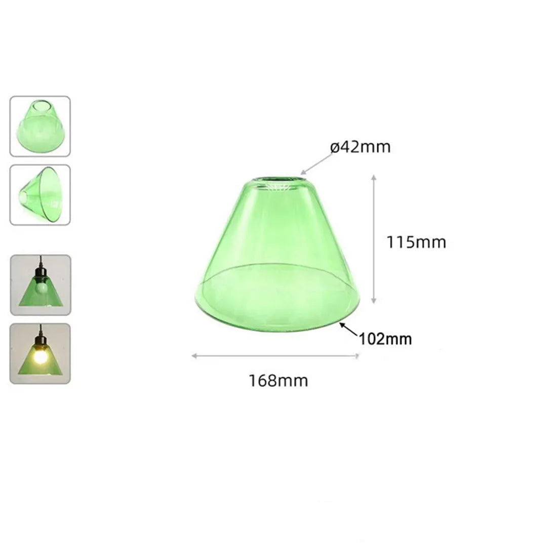 Green 16 inch Opening Bell Shape Glass Shade Replacement for E26 E27 - Adrianas Specialty Lamp Shades