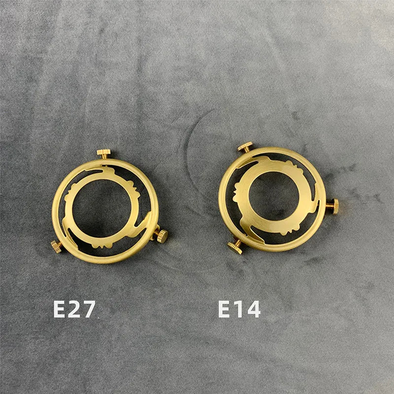 100% Brass Three Holes Ring E27 E14 Screw Lampshade Fixed Ring Holder Shade and Socket Connecter Fixed Copper Lamp Accessories