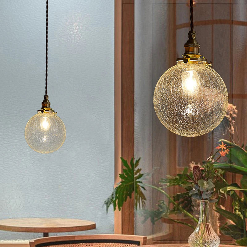 Glass Pendant Light Nordic Dining Room Retro Chandeliers Creative Minimal E27  Transparent Lampshade For Restaurant Lamp Lustre - Adrianas Specialty Lamp Shades