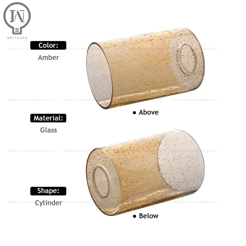 Cylindrical glass lampshade