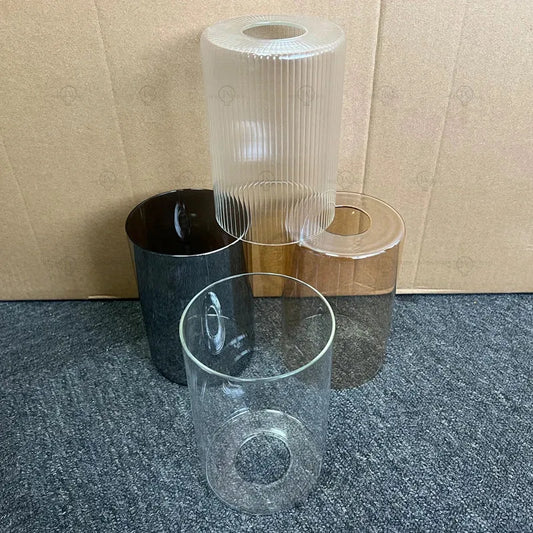 Cylindrical glass lampshade replacement E27E26 screw mouth transparent glass lampshade vanity table lamp wall lamp pendant light