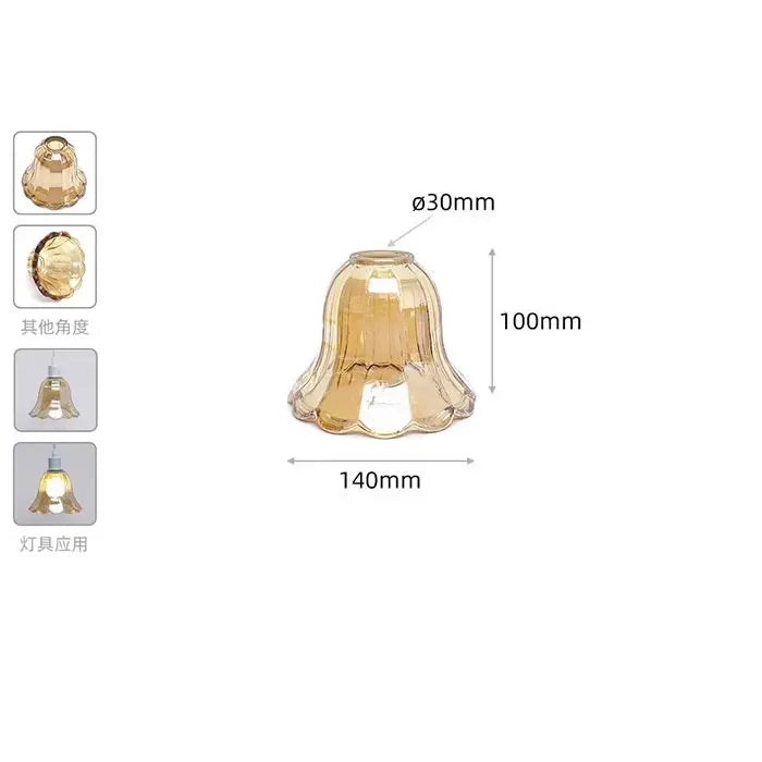 Clear Frost 1.18 Inch Opening E14 Glass Lamp Shades Replacement