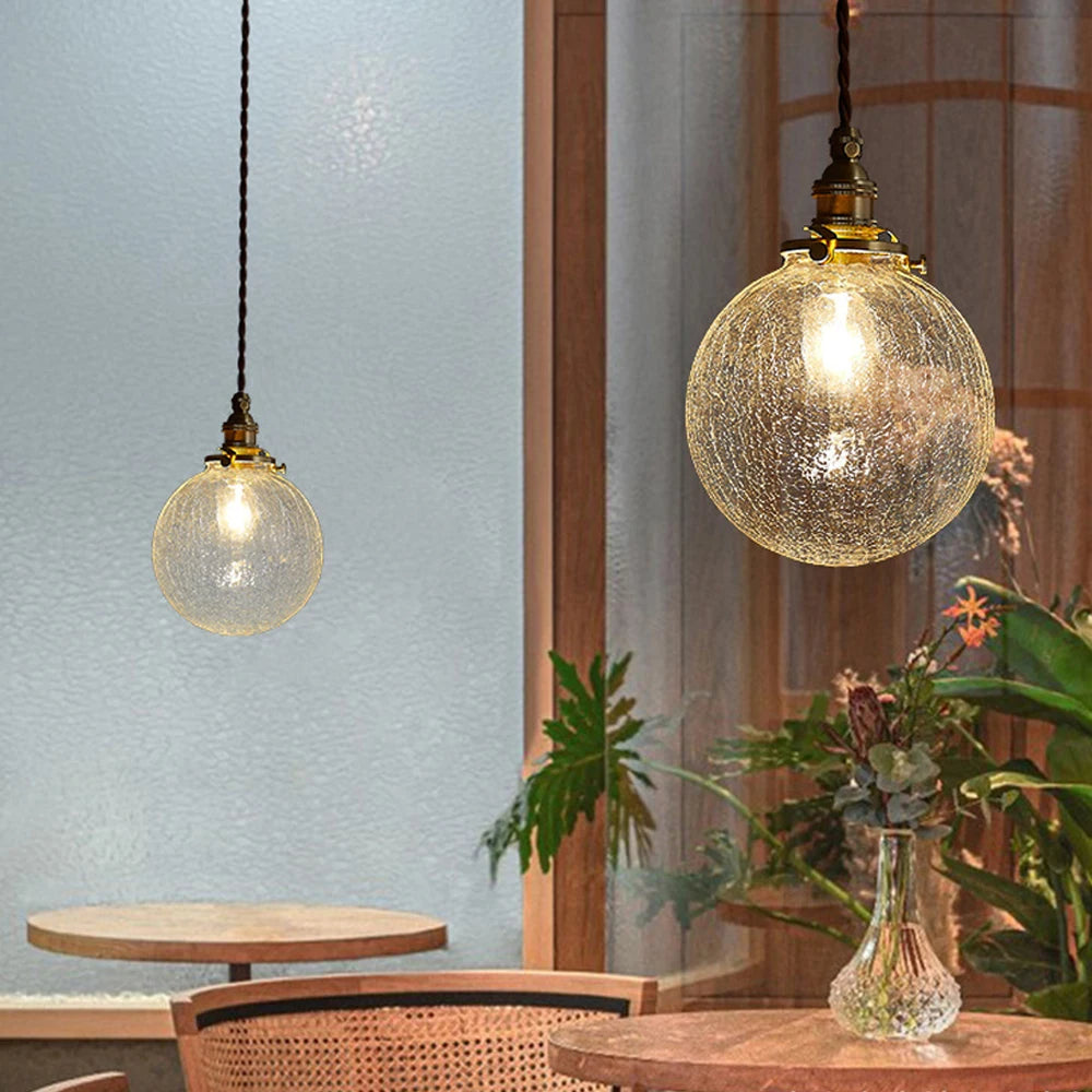 Glass Pendant Light Nordic Dining Room Retro Chandeliers Creative Minimal E27  Transparent Lampshade For Restaurant Lamp Lustre - Adrianas Specialty Lamp Shades