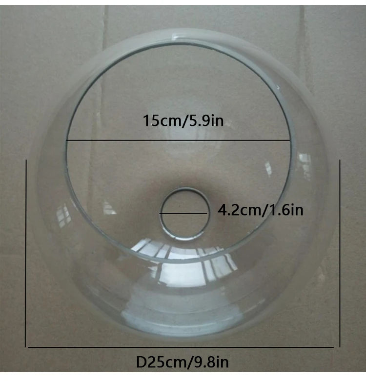 D13cm D15cm D18CM D20cm D25cm Hand Blown Clear Glass Globe Lamp Shade Replacement with 2 Ends Opening  Glass Cover Ball Lampshad - Adrianas Specialty Lamp Shades